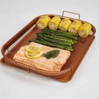 Copper non-stick rectangle bakeware Baking Tray french fries basket with filter cooling rack grill net kitchen Baking tools BBQ