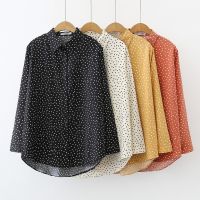 COD DSFERTRETRE ??Spring new fashion Korean style polka-dot loose long-sleeved shirt bottoming shirt women