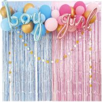 【CC】♝﹊◄  Baby Shower Decoration Its a Boy or Backdrop Curtain Background Balloons Supplies