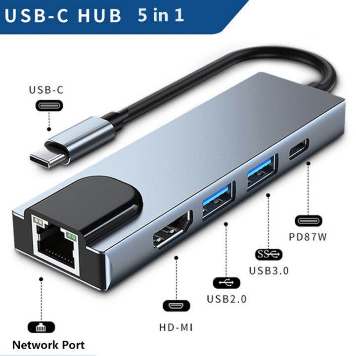 4-5-6-8-11-in-1-type-c-ตัวแยก3-0ด็อค-usb-ตัวแปลงแบบหลายพอร์ต4k-hdmi-เข้ากันได้-rj45-sd-tf-vga-pd-สำหรับ-macbook-ipad-แล็ปท็อป-feona