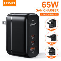 LDNIO 65W ตัวชาร์จ PD อะแดปเตอร์2 Type-C พอร์ต USB โทรศัพท์มือถือเวลาเดินทางเดสก์ท็อปปลั๊กสหรัฐฯยุโรปสหราชอาณาจักรเครื่องชาร์ตแบบเร็วสำหรับแล็ปท็อป