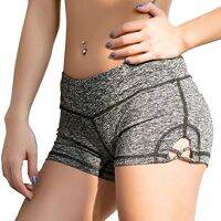 Women Stretch Solid Athletic Shorts Cross Side Tie Dance Yoga Shorts Sports Shorts