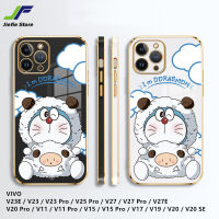 เคสมือถือ TPU โดราเอมอนดีไซน์ใหม่ JieFie เคสสำหรับ VIVO V23E / V23/V23โปร/V25โปร/V27/V27โปร/V27E/V20โปร/V11/V11โปร/V15/V15/V17/V19/v20/V20 SE แกะน่ารักเพลงแมวเปลือกป้องกันแรงกระเทือน