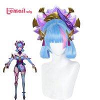 L-Email วิกวิกผมสังเคราะห์ Spirit Blossom Evelynn วิกผมคอสเพลย์คอสเพลย์ Lol ไฮไลท์สีชมพูสีฟ้าอ่อน40ซมทนความร้อนได้ Effort49frth1tjy