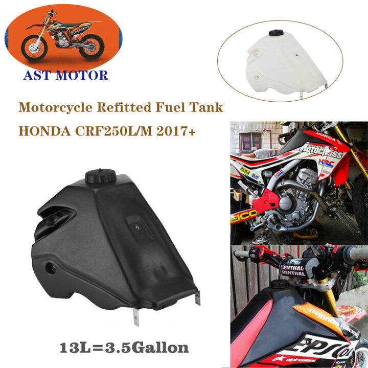 ASTMOTOR White Motorcycle 13L Large Capacity Gas Fuel Tank Bag 3.5