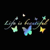 Life Is Beautiful Butterflies Nice Design Car Accessories DecalsVinyl Reflective Decal Auto Motorcycle Stickers 18CMx8.7CM