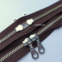 ♞☃ YKK Double-end Zipper No.5 Copper Brown Closed-tail Leather Goods Handmade Fabric DIY Special Metal Copper Zipper for Luggage