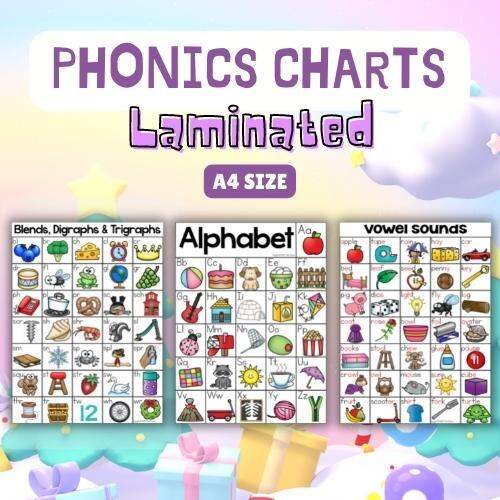 Phonics Reading Charts for kids- educational ( laminated A4 size ...