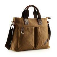 NANCY TINO Canvas Shoulder Bags Solid Color Messenger Strong Fabric Vintage Style Crossbody Bags Multiple Pockets