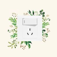 Green Leaf Wall Stickers Creative Switch Socket Beautification Decorative Wall Personalized Wall Stickers Home Decoration Decals Wall Stickers Decals