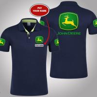 John Deere Logo Blue red white color 3d polo shirt