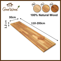 ชั้นวางของ ไม้Acacia หนา 12 mm กว้าง 30cm. ยาว 110-200 cm. ไม้สักอินโด เหมาะสำหรับงาน DIY  เอเชี่ยนวอลนัท ชั้นวางของเล่น The good wood