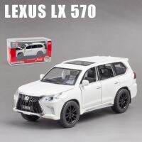 1/32 Lexus 570อัลลอยด์หล่อจากของเล่นรูปรถออฟโรดรถโลหะรถลากด้วยแสงและเสียงที่ดึงกลับสำหรับเด็ก