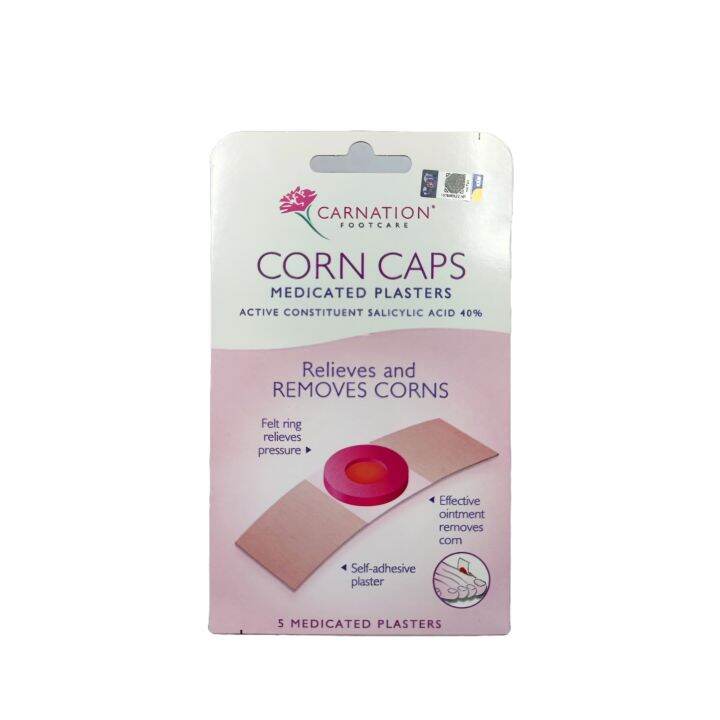 CARNATION CORN CAPS (MEDICATED PLASTER) RELIEVE AND REMOVE CORNS 5'S
