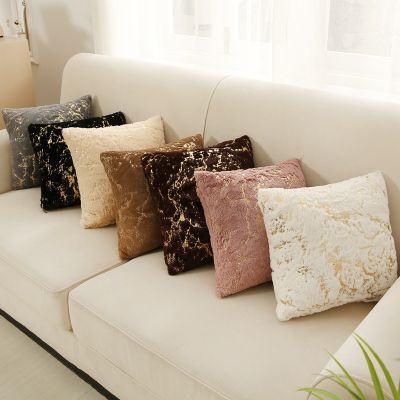 Golden Plush Cushion Cover 43x43cm Cushion Cover Decorative Pillow Cover For Sofa Home Decor Pillow Case Classic Pillow Case