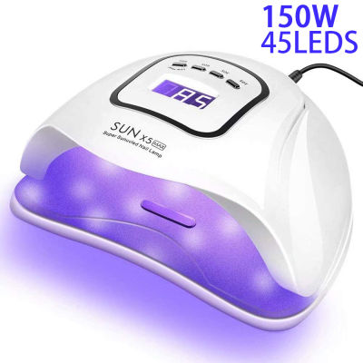 UV Gel Nail Lamp 150W UV Nail Dryer LED Light for Gel Polish-4 Timers Professional Nail Art Accessories Curing Gel Toe Nails