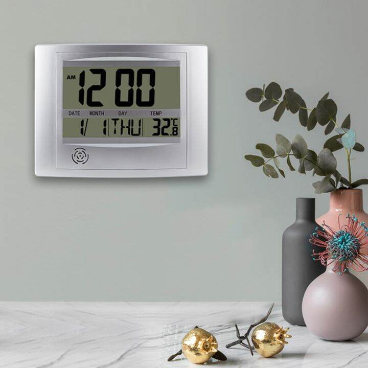 Digital Wall Clocks Atomic Desk Alarm Large Display Battery Operated