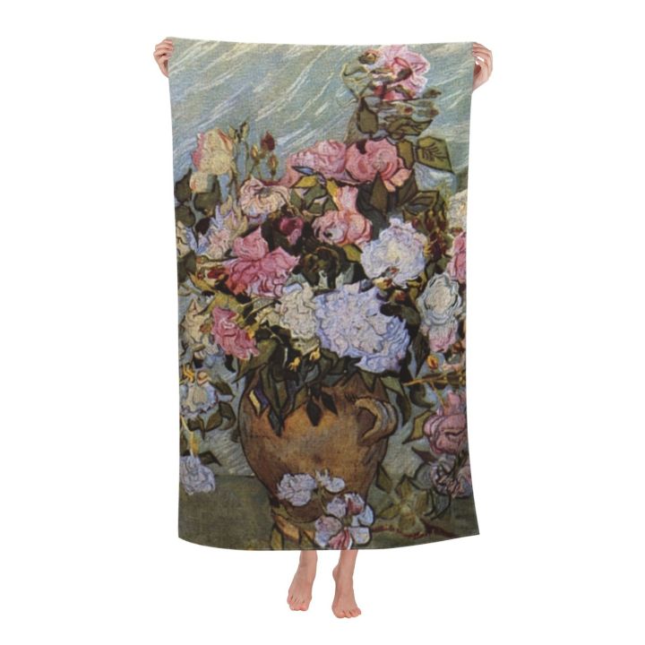 van-gogh-ผ้าเช็ดตัวอาบน้ำดอกไม้ขนาด80-130ซม-ผ้าเช็ดตัวที่เหมาะกับผิวทุกเพศผ้าขนหนูอาบน้ำกลางแจ้งขนาดใหญ่
