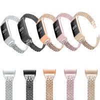 ◇♝ Diamond Stainless Steel Watch Strap For Fitbit Charge 3 Watch Band Charge4 Elegant Strap Women Bling Bracelet For Charge 4SE 3SE