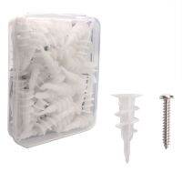 50 Pieces White Self Drilling Anchors with Screws Kit Gypsum Board Anchors and Screws Assortment Kit