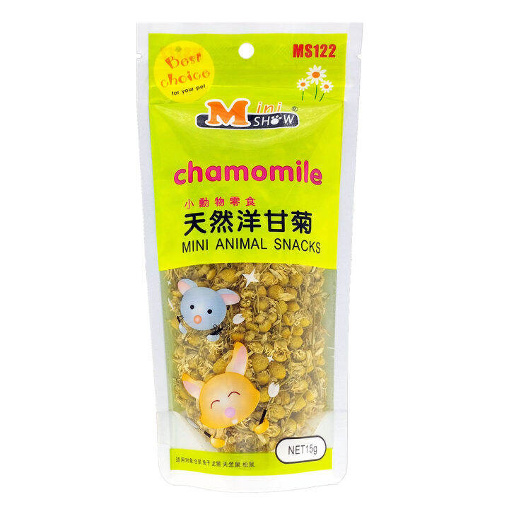 Mini Show Dried Chamomile Snacks 15g Rabbit, Guinea Pig, Chinchilla