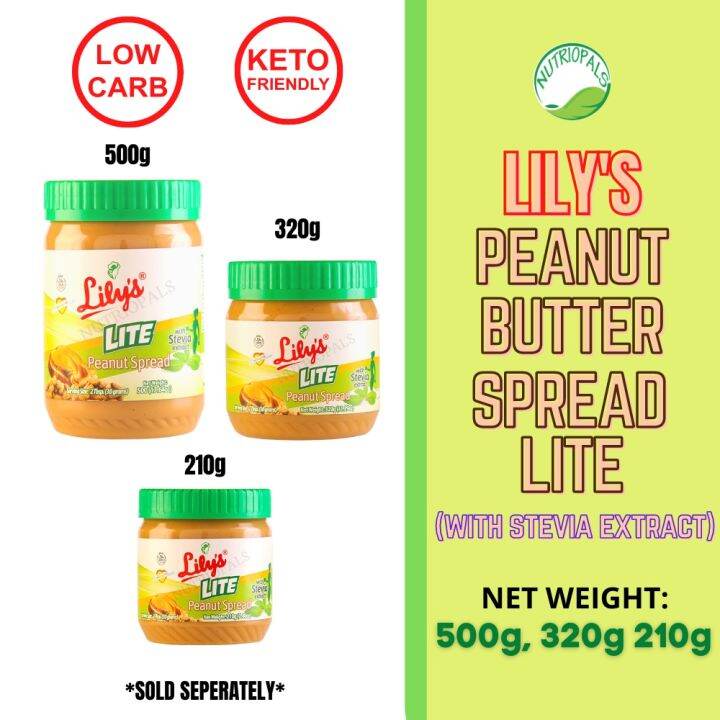 LILY’S PEANUT SPREAD LITE (with stevia extract) KETO/LOWCARB FRIENDLY