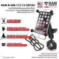 RAM MOUNTS [RAM-B-408-115-12-UN10U] ชุดจับโทรศัพท์มือถือบนแฮนด์เดิ้ลบาร์ใหญ่ แบบ Torque™ X-Grip® จับโทรศัพท์ขนาดใหญ่ พร้อมอาร์มกลาง ยาว 3.73