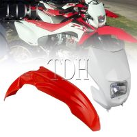 ฝาครอบไฟหน้ารถแบบจักรยานกีฬาวิบากคู่สำหรับ Crf 150F 230F Enduro Mx โคมไฟหลอดไฟหน้าเฟนเดอร์สำหรับฮอนด้า CRF150F CRF230F CRF450 CRF250