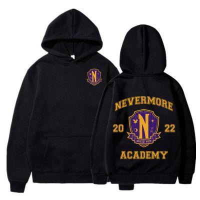 Wednesday Addams Nevermore Academy Hoodies New TV Series Print Sweatshirts Mens Gothic Long Sleeve Hooded Oversized Hoodie Size XS-4XL