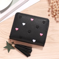 Dompet Koin หนัง Pu ของเด็กผู้หญิงซิปน่ารักกระเป๋าสตางค์แบบถือ Purs กระเป๋าสตางค์ใบสั้นผู้หญิงขนาดเล็ก