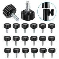 Threaded Knurled Thumbscrew, 20 PCS X 10 mm Mount Bolts Screw on Knobs Grips Black Round Clamping Screw Knobs Spare Parts