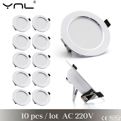 YNL 10pcs Spot Light LED Downlight Round Recessed Ceiling Lamp 7W 9W 12W 15W 18W 220V LED Dowm Light LED Spotlight Home Bathroom