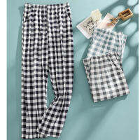 Plaid Sleep Bottom Couple Loungewear Pajamas Pants Spring Autumn Homepants For Women Breathable Home Trousers For Mens