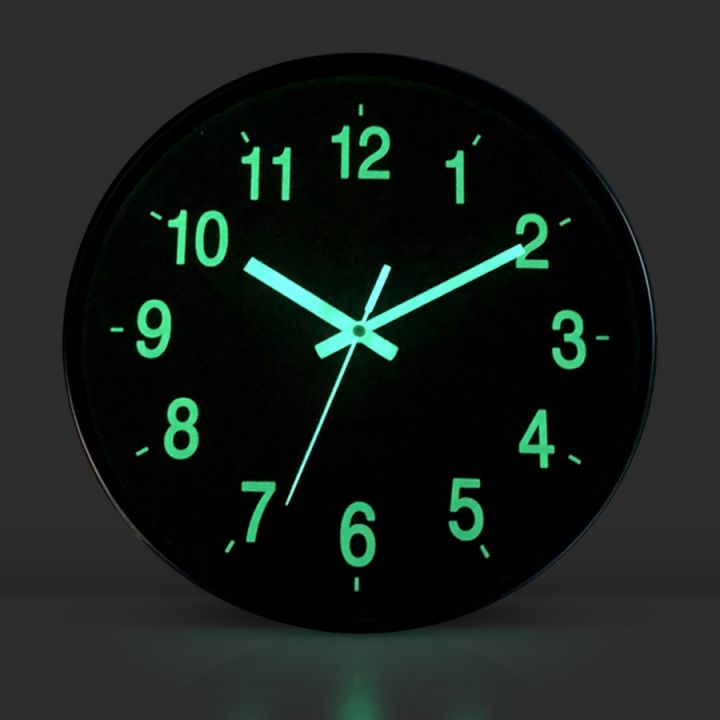 นาฬิกา-นาฬิกาแขวน-นาฬิกาแขวนผนังเรืองแสง-นาฬิกาติดผนัง-ตัวเลขและเข็มเรืองแสงในที่มืด-kujiru