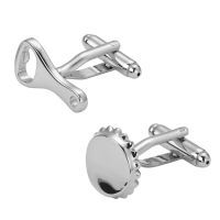 DY-18 High quality men 39;s jewelry shirt cuff Cufflinks laser metal silvery beer cap opener Cufflinks brass laser engraving