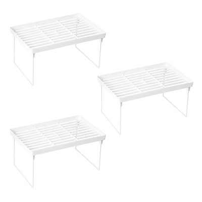 3X Stacking Cabinet Shelf Rack Steel Metal Leg - Cupboard, Plate, Dish, Counter & Pantry Organizer Organization-Kitchen