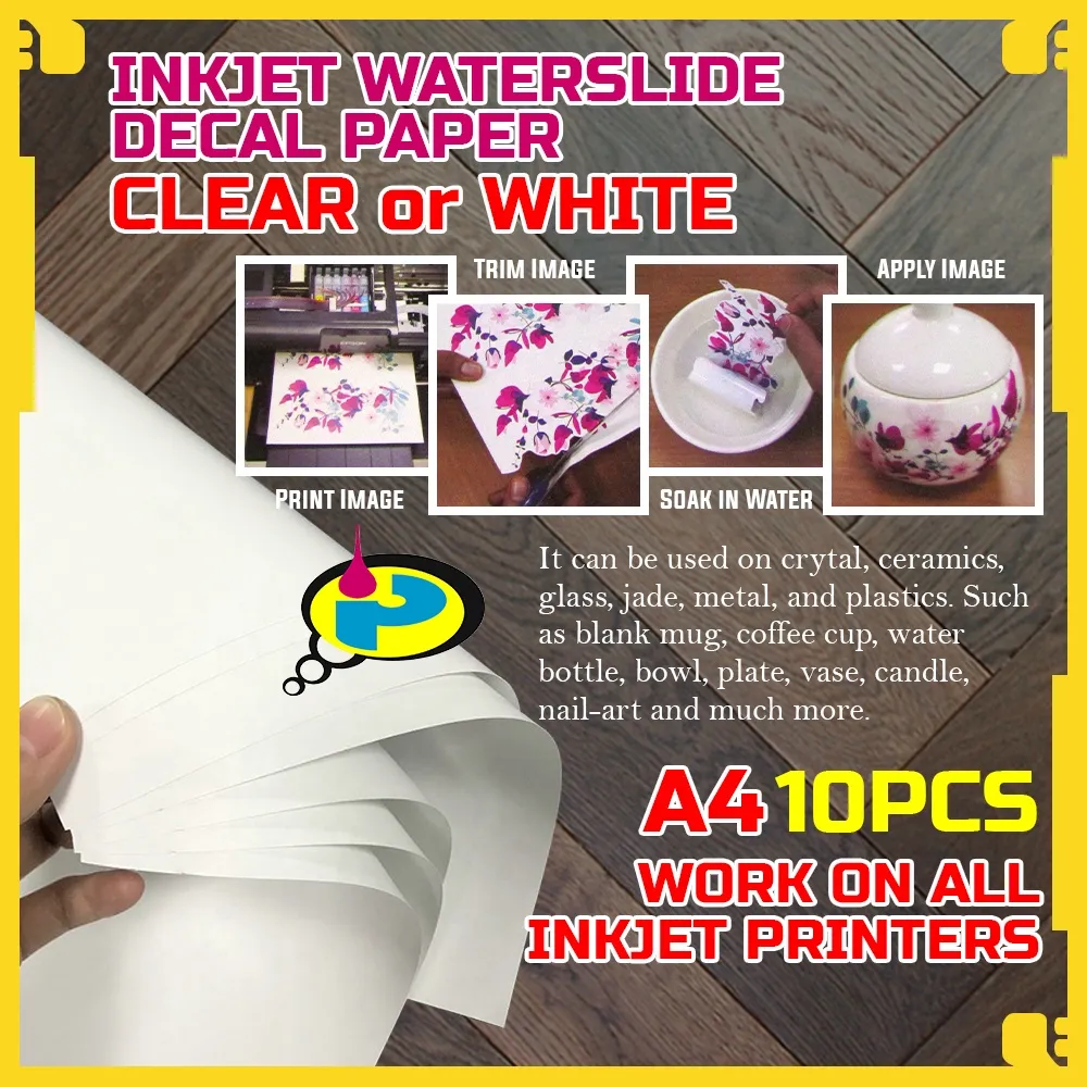 water slide decal paper A4 size white and clear DIY Inkjet Printing | Lazada PH water slide decal paper A4 size white and clear DIY Inkjet Printing | Lazada PH