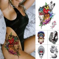 hot【DT】 Temporary Sticker Flowers Flash Tattoos Color Feathers Arm Fake Tatoo Men