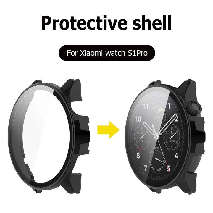 เคสป้องกันหน้าจอ-pc-พร้อมฟิล์มกันรอย-แบบเต็มจอ-สําหรับ-xiaomi-watch-s1-pro-ฝาครอบนาฬิกา-กระจกนิรภัย-เคส-สําหรับ-xiaomi-s1-pro-สมาร์ทวอทช์