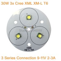 30วัตต์ Cree XLamp 3ชุด XM-L XML เย็นสีขาวอบอุ่นสีขาวเป็นกลางสีขาวไฟ LED 9-11โวลต์2-3A บน50มิลลิเมตร PCB คณะกรรมการสำหรับไฟฉายไฟฉาย