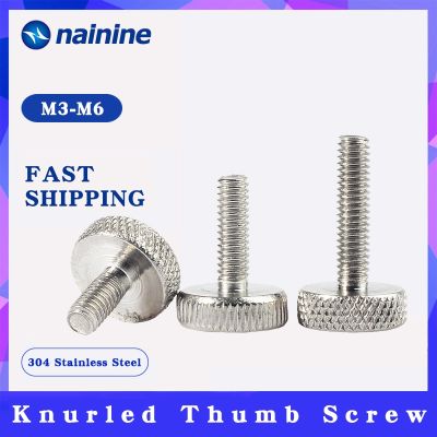 (JIE YUAN) GB835 M3 M4 M5 M6 M8 M10 304สแตนเลสสตีลแบนหัว Knurled Thumb สกรูมือกระชับสกรูคอมพิวเตอร์ DIN653