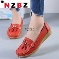 Women Flat Plus Size 44 Women Genuine Leather Shoes Low Heels Femme Casual Ballet Flats Shoes Women Loafers