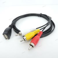 5ft 1.5m USB A Female to 3 RCA male plug to usb AV Video connector Cable Lead converter PC TV Aux Audio adapter 17TH