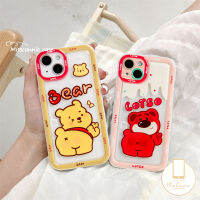 MissConnie น่ารักเป็นคู่เคสหมีสตอเบอรี่หมี Lotso สำหรับ Redmi A1 9T 9C NFC 10 10A 9A Note11 Note9 Note10 Note10s Redmi Note 11 10S 10S 9น่ารัก Winnie ช้อนส้อมมีดหมีพูห์หมีฝาครอบซองนุ่มกันกระแทก