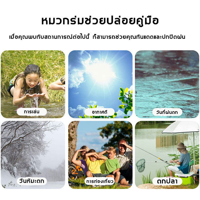 ขนาดใหญ่สุด100cm-ร่มตกปลา-หมวกร่มติดหัว-หมวกร่ม-ปรับปรุงใหม่ในปี-2023-ร่มกันแดดและฝนแบบพกพา-และปกป้องผิวได้เป็นอย่างดี-หมวกร่มใส่หัว-ร่มหมวก-ร่มหมวกกันฝน-หมวกร่มใหญ่