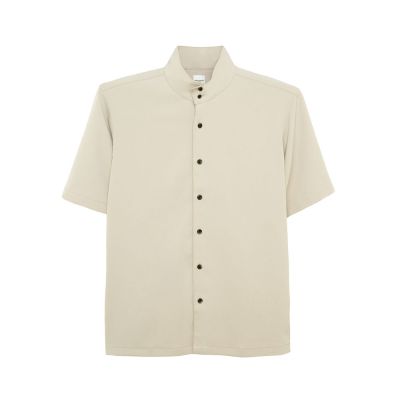 TAKEO KIKUCHI เสื้อเชิ้ตแขนสั้น EASY CARE ANTIBAC STAND COLLAR SHIRT