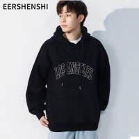 EERSHENSHI สำหรับทั้งหญิงและชายพิมพ์ลายโมโนแกรมระดับพรีเมียมเสื้อฮู้ดกีฬาเสื้อกันหนาวขนแกะหลวม