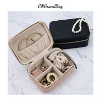 Saffiano Leather Big Capacity Jewelry Case with Pouch Necklace Storage Box Women Jewel Organizer Earring Box