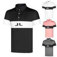 J.linderberg New Style Short-Sleeved t-Shirt Golf Clothing Men Outdoor Sports Casual Top Lapel Quick-Drying POLO Shirt