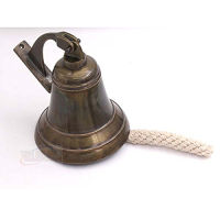 6" Solid Brass Bell Quality Marine Wall Mounted Ship Old Antique Finished Hanging Bell Perfect for Dinner, Indoor, Outdoor, School, Bar, Reception, Last Order &amp; Church by The Metal Magician